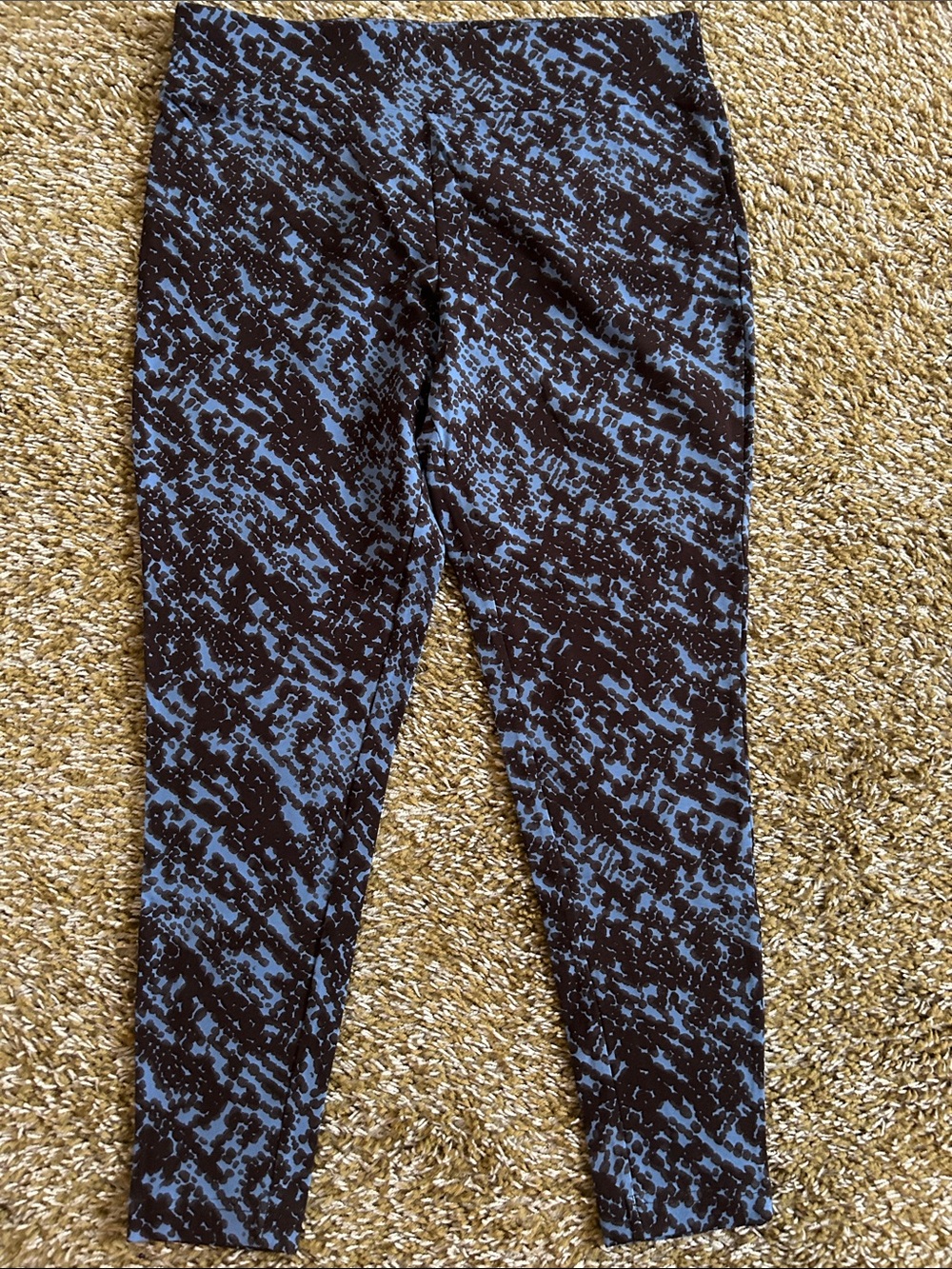 Terra & Sky Blue and Black Patterned Leggings